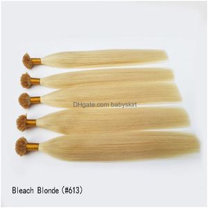 Pre-Bonded Hair Extensions U Tip Pre Bond Extension Keratin Fusion Human Double Dn Silk Straight Brazilian Remy Nano Ring 100 Drop Del Dhvmi