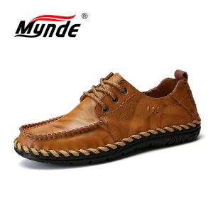 Sapatos mynde 2018 moda de moda confortável sapatos casuais mocassins homens sapatos de qualidade sapatos de couro genuínos homens planícies liquidados mocassins sapatos de mocassins