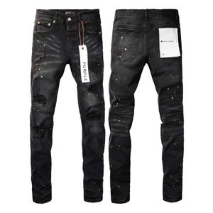 Purple B Jeans American High Street Paint with Holes in Black 9045