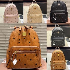 New style hot designer backpack men and women fashion schoolbag Travel backpack old flowers classic bilateral rivet large capacity coated canvas leather backpack