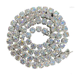 مخصص 6.5 ملم مويسانيت الماس سلسلة كوبية الهيب هوب رجال المجوهرات سوار قلادة التنس