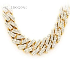 16Mm Natural Diamond Cuban Chain Glamorous Shiny Design 14K Yellow Gold Jewelry IGI Certified Diamonds Necklace