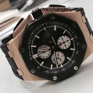 Designer Wrist Watch AP Wristwatch Royal Oak Offshore 26400ro 44mm Rose Gold Ceramic Time Code Watch Set