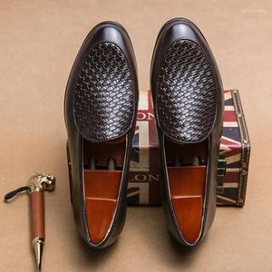 Casual Shoes Mokasyna dla mężczyzn Brown Oddychający poślizg modowy zapato para hombre