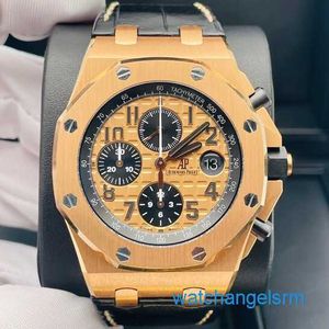 Famoso relógio de pulso AP masculino relógio Royal Oak Offshore série 42 mm de diâmetro 18k ouro mecânico automático relógio masculino esportivo e lazer relógio de luxo 26470