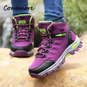 Stiefel comemore wasserdichte Winter Wanderschuh Frauen High Top Nonslip Sneakers Ehepaar Schuhe Sport Casual 2023 Frau Männer Stiefel 46