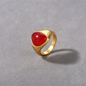 Unique Personality Irregular Set Ruby Ring European and American Niche Design Minimalist Temperament Ring Fashionable and Versatile OL Ring for The Workplace