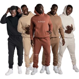 Jogger Sets Embroidery Printing Mens Womens Pullover Hoodies Cotton Tracksuit Plain Color Plus Size for Winter