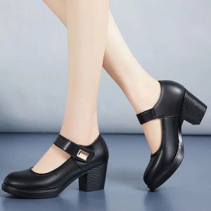 Pompe Eagsity Mary Jane Shoes for Women Square Heel Cadle Block Blocco Fare Feeds Weddies Dress Dress Shoes Pompe Pompe