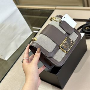 Designer presbiopia impresso bolsa de ombro feita de couro de bezerro de alta qualidade postal mensageiro sacos mulheres luxo um ombro crossbody pequenos sacos quadrados