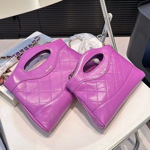 Mini Purple 31 Bags Women Designer Bag Vintage Tote with Handle 20/24cm Quilted Leather Gold Hardware Matelasse Chain Patchwork Purse Shoulder Cross Body Handbag