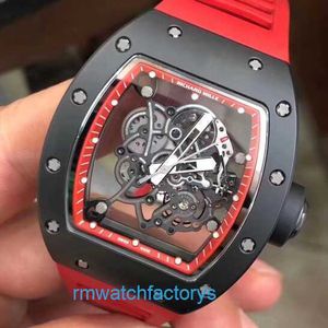 Berömd fancy watch RM Wristwatch RM055 Series Ceramic Manual 49.9*42.7mm RM055 Black Ceramic Red Frame Limited to 30 Pieces