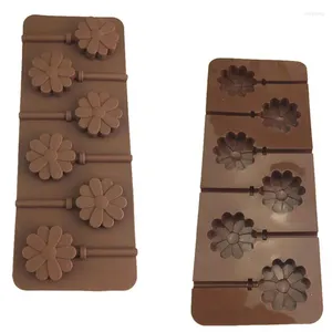 Stampi da forno Stampo in silicone a forma di fiore Torta 3D Lecca-lecca Fatti a mano Fai da te 6 cavità Caramelle Cioccolato
