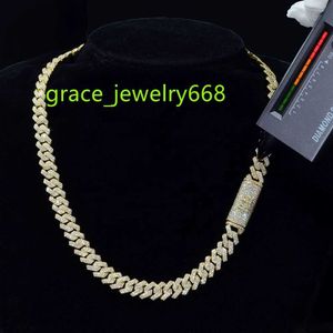 Pasirley Hot Selling Moissanite Diamond Cuban Linkチェーンネックレス高級ジュエリーMoissanite Necklace Men