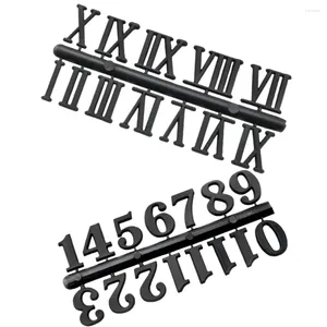 Klockor tillbehör 2 set klocknummer platta diy digitala nummer romerska väggrörelse reparera tillbehör plast siffror delar