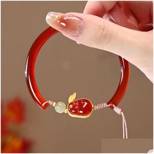 Other Fashion Accessories Natural Authentic Cinnabar Purple Gold Sand Bracelet Lucky Elephant Hand String High-Grade Jewelry Dragon Otfzk