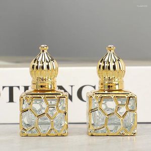 Garrafas de armazenamento 50pcs 10ml frasco de perfume cubo spray de ouro vazio recipientes cosméticos viagem bola de rolo portátil