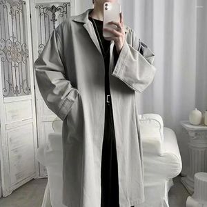 Men's Trench Coats Men Polyester Coat Stylish Lapel For Breathable Wrinkle-resistant Spring Autumn Jacket Handsome