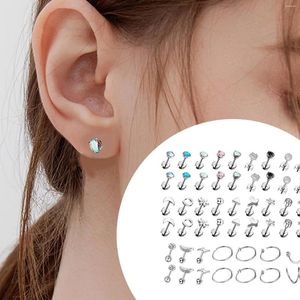 Stud Earrings 25 Pairs Ear Bone Stainless Steel Hoop For Women Men Nose Studs Rings Set Piercing Jewelry