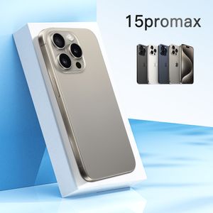 Android OS I15 Pro Max 5G Smart Phones 256 GB 1TB Quad Core 3G WCDMA Face ID 20MP Camera GPS WiFi Titanium med texturerad matt glas bakåt action -knapp