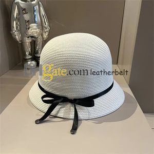 Outdoor Straw Hat Rhinestone Letter Bucket Hat for Vacation Women Summer Sunscreen Beach Visor Snapback Breathable Sunhat