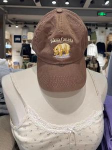Top kapaklar ayı nakış kahverengi beyzbol kadınları vintage pamuk yumuşak güneş kremi şapka femme gündelik retro snapback şapkalar 2024