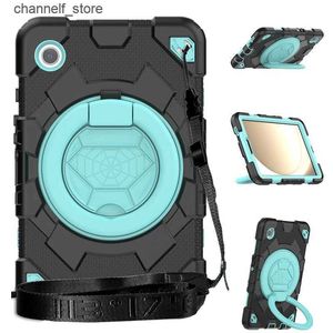 Tablet PC Cases Bags For Samsung Galaxy Tab A9 8.7 inch 2023 Case Kids Rotating Handle Stand Tablet Cover Tab A9 Plus 11 Cases With Shoulder StrapY240321Y240321