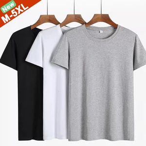 プラスサイズ5xl Tシャツ男性夏の服カップル基本的なソリッドコットンキャンプTシャツ男性Tシャツ女性スポーツトップボーイガール240321