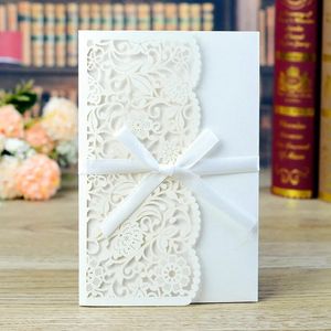 Hollow Fashion Flower Invitations Card Wedding Engagement Graduation Party Inbjudan Favorit leveranser GIFT HEALDING Holiday Födelsedag Tackkort