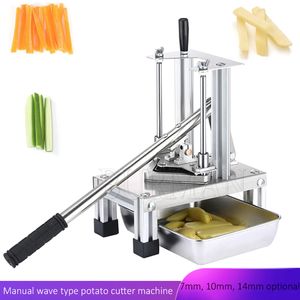 Cortador de batata frita comercial, aço inoxidável, tiras de batatas, fatiador de vegetais, frutas, batatas fritas, prensa manual, máquina de corte