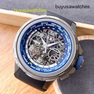 Diamond Sports Wrist Watch RM Wristwatch RM63-02 Titanium Worldtime Mens Fashion Leisure Sports Mechanical Watch