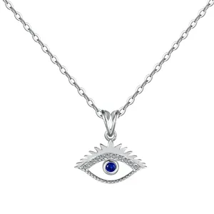 Kedjor ins gränsöverskridande S925 Sterling Silver Fashion Women's Necklace Devil's Eye Design Sense Small and Cresatile