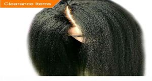 Peruca reta yaki kinky de alta qualidade 13x4 brasileira peruca frontal de renda completa pré-selecionada peruca de cabelo sintético linha fina natural para mulheres 9474849
