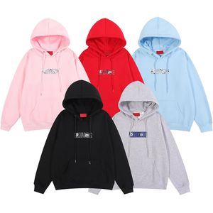 Spring Hoodie Men Projektanci Bluzy Wysokiej jakości Bawełna duża litera stereoskopowa silikonowa lcon moda niebieski sweter na zewnątrz swobodne luźne luźne bluzy