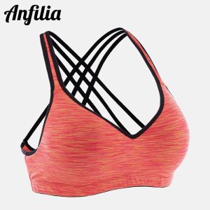 Reggiseni Anfilia Donna Yoga Reggiseno sportivo Impatto medio Stampa floreale Backcross Reggiseno yoga Corsa e allenamento Reggiseno Fitness Antisudore Sport Top