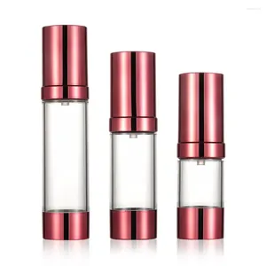 Bottiglie di stoccaggio 1PC 15/30/50ml Lozione Bottiglia sottovuoto Riutilizzabile Contenitore per crema vuoto Airless Pompa per spremere Supporto per cosmetici Strumento per il trucco da viaggio