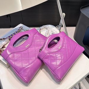 31Bag Large Capacity Women Paint Leather Handbag Large And Small Shoulder Back Diamond Plaid Stitching Metal Chain Shoulder Bag Shopping Bag 24x21/20x17cm