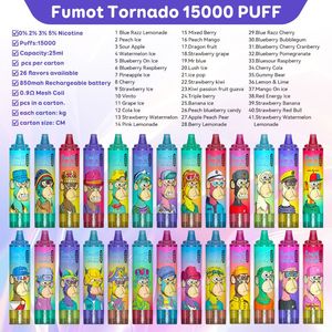 Fumot Randm Tornado Puff 15000 jednorazowe E papierosy 2% 3% 5% 25 ml E-Liquid Cewka do ładowania Vape Fumot R i M 15K Puff Shisha 41 Kolory Vaper Utco 18k 18000 Puff Puff