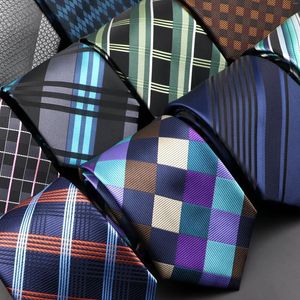 Bow Ties Jacquard Classic Tkeven Plaid Neck Tie Men Men Strape Cloral Check Fashion Poliester krawat na weselny kombinezon biznesowy