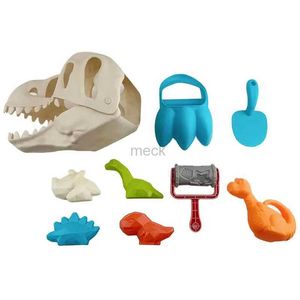 Sand Play Water Fun Sand Toys Dinosaur Beach Toys Set With Shovel Rake Watering Can and Sand Molds Outdoor Beach Sand Digging Toys Dump Truck 240321