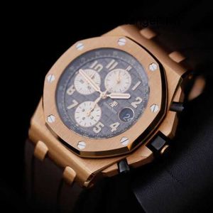 Business Fashion Wristwatch AP Wrist Watch Royal Oak Offshore 26470OR Elephant Grey Men's Watch 18k Rose Gold Automatic Mechanical Swiss Watch Luxury Gauge 42mm