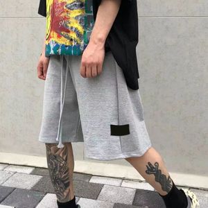 Man Shorts Sport Summer Breathable Mens Casual Pants Trouse Flat Short Joggers Outfit Beach Bottoms Embroidery Budge Side Striped Asian Size M-5XL