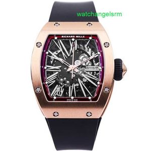 RM Watch Movement Watch Watch Women's Series RM023 Automatisk mekanisk titan kolfiber mode full ihålig 18k rosguld timepieces