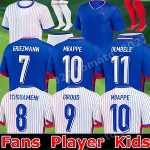 Maillots de Football MAILLOT 2024 Drużyny francuskie koszulki piłkarskie euro 24 koszule piłkarskie mbappe griezmann camavinga Kit Kit Hommes Enfants Men Kids F R A N C ES