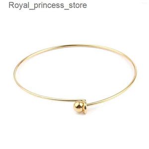 Charme pulseiras pulseira de aço inoxidável pulseiras círculo anel cor ouro ajustável 21cm q240321