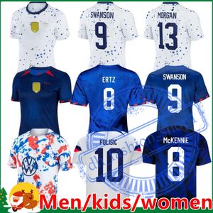 2023 Copa do Mundo Estados Unidos Pulisic Futebol Jerseys Mkennie REYNA Mckennie WEAH Swanson Usas Morgan RAPINOE Homens Mulher / Crianças Kit Camisa de Futebol 679