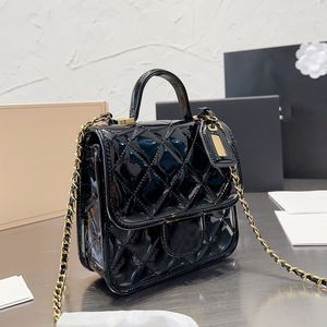 أكياس CC العلامة التجارية الفاخرة الكتف 22K المرأة خمر رسول براءة اختراع الجلود مع Top Handle Totes GHW Crossbody Tofu Sacoch jklxa