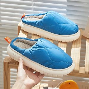 Down for Slippers 413 Warm Waterproof Women Winter Soft Bottom Non-slip Cotton Shoes Woman Comfort Thicken Plush Casual Slides 2024 346 Comt 429
