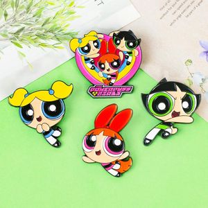 comic movie film The Powerpuff Girls badge Cute Anime Movies Games Hard Enamel Pins Collect Cartoon Brooch Backpack Hat Bag Collar Lapel Badges