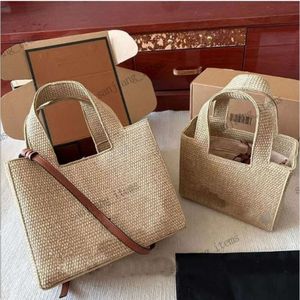 2way Luxury Famous Font Tote Clutch Basket Bag Womens Girl Designer Väskor Shopping Tote Shopper Straw Beige Crossbody Shoulder Beach Bags Purse Handväska Hobos 2024 Ny